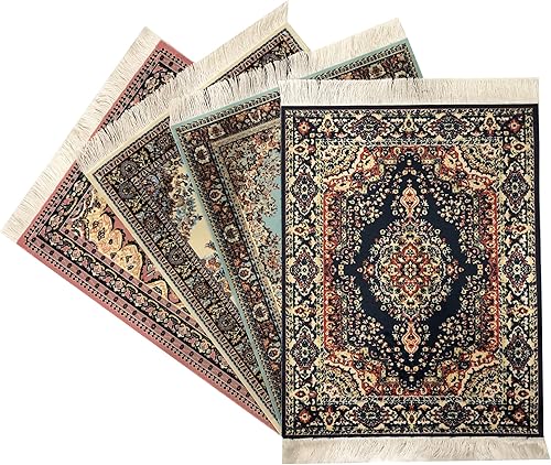 Inusitus - Juego de 4 alfombras para casa de muñecas en miniatura diseño de muñecas