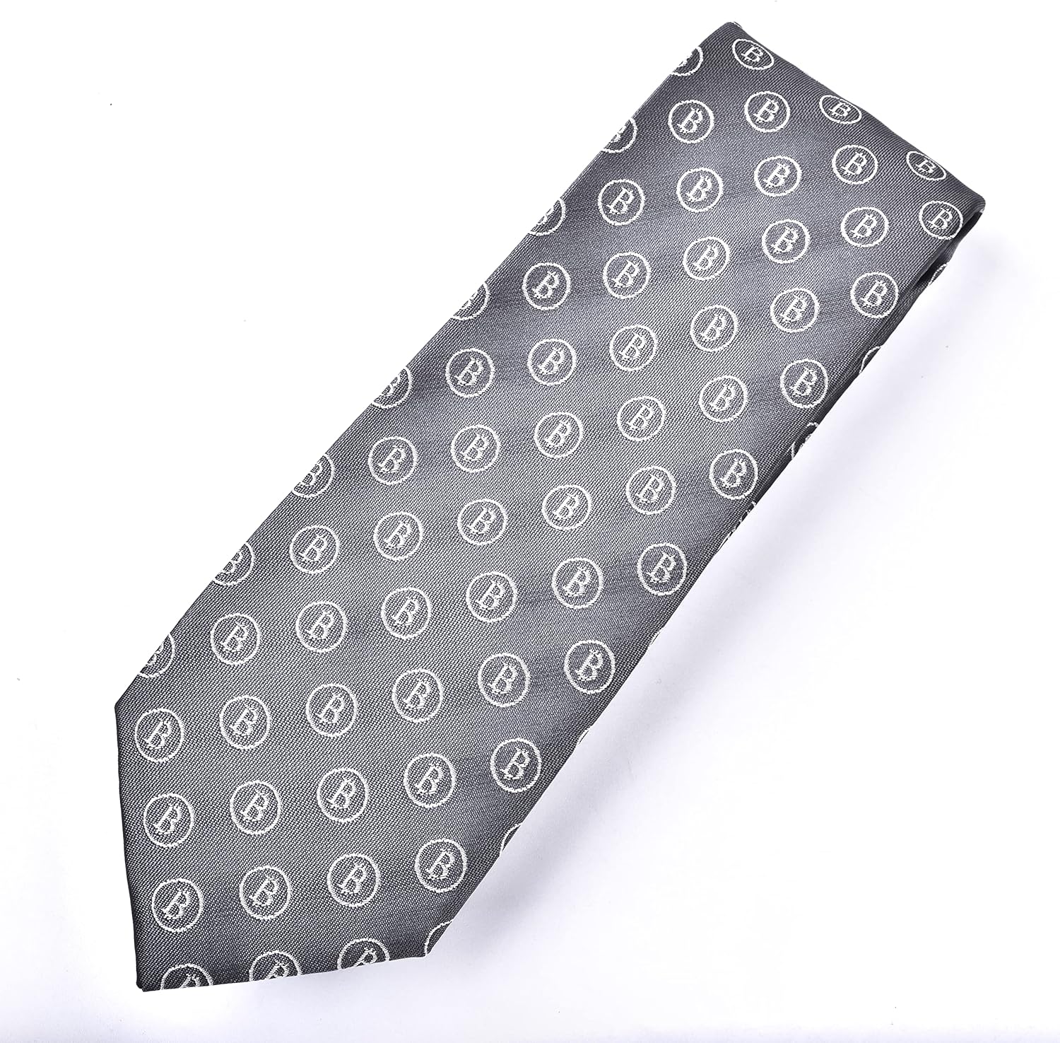Maker V Grey Bitcoin Necktie - Blockchain Necktie - cryptocurrency necktie - crypto gift - crypto necktie - men's bitcoin necktie - men's bitcoin gift - Image 3