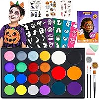 Vista 1 de Spooktacular Creations Kit de maquillaje de pintura facial de Halloween, 22 colores, pintura no tóxica con plantillas y pinceles, esponjas, polvos