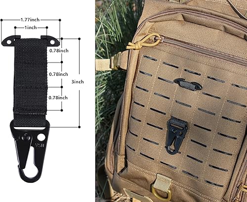 Miniatura 8 de Clip de engranaje táctico Gancho de choque Mosquetón colgante T-Mount MOLLE Webbing Cinturón de batalla Clip Metal Llavero Chaleco Accesorios Mc