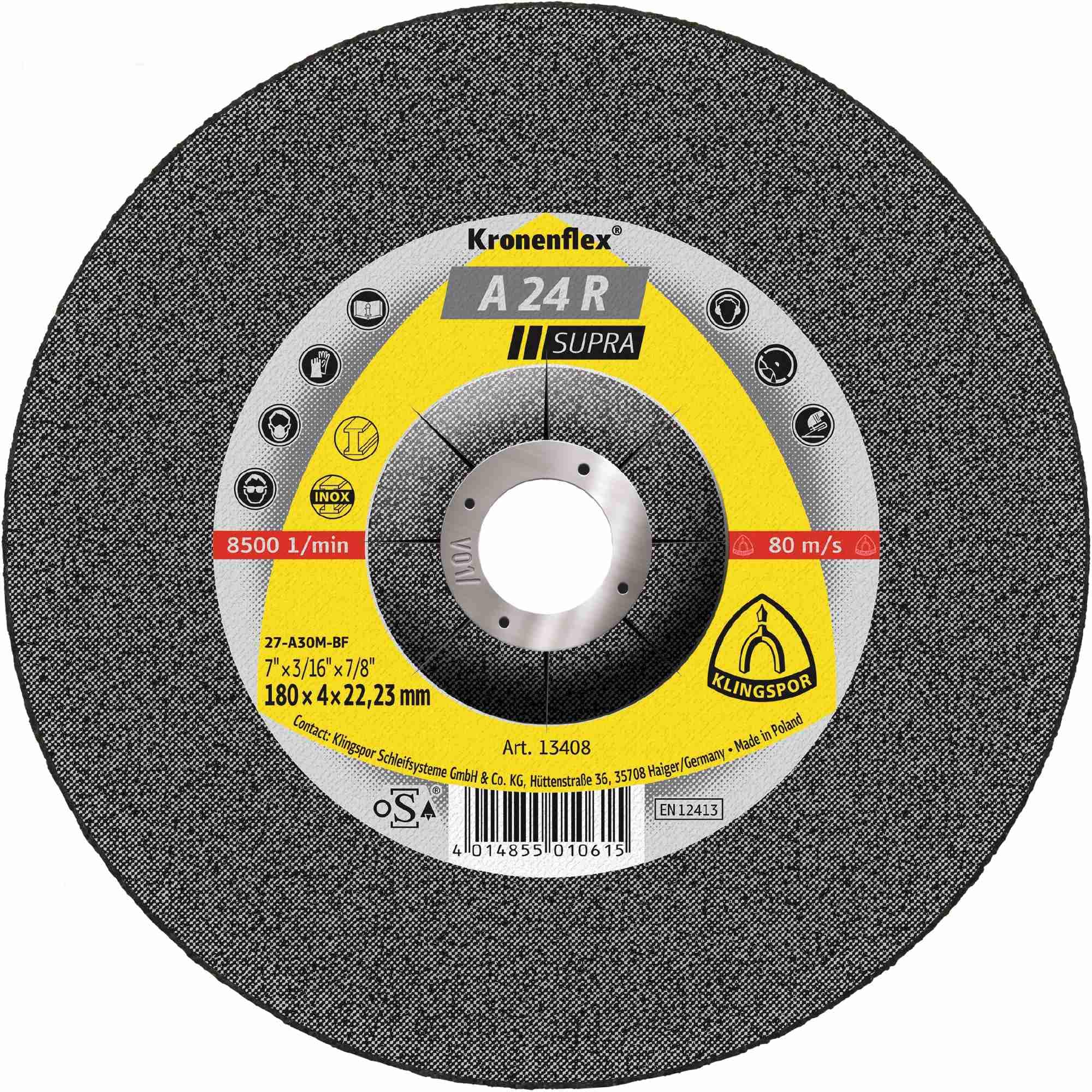 A 24 R - Discos Amoladora de Desbaste (10 unidades, 230 x 8 x 22,23 mm, acodado)