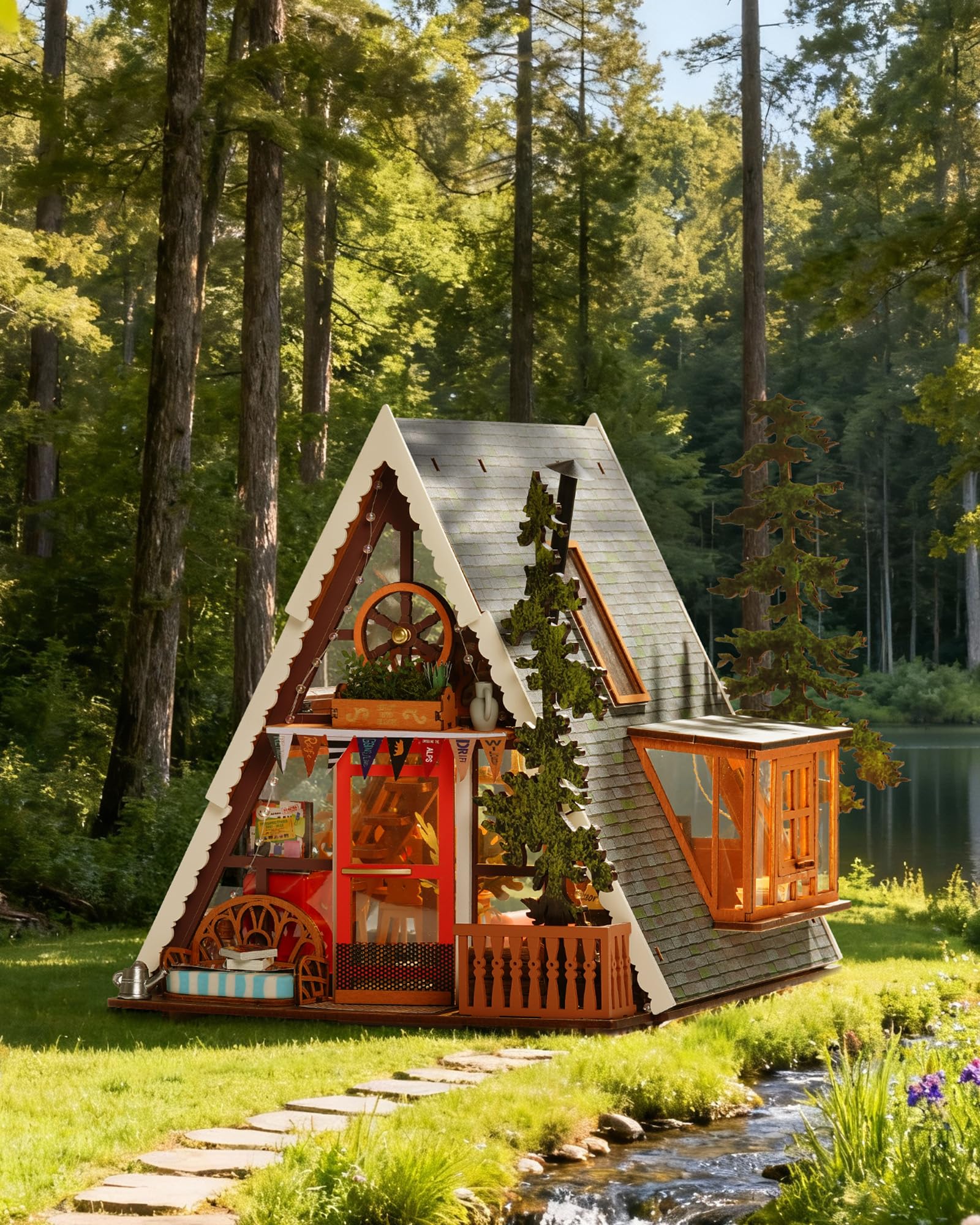 ROBOTIME Modelismo para adultos, casa en miniatura con marco A, casa de muñecas de madera a partir de 14 años, regalos para mujeres y hombres