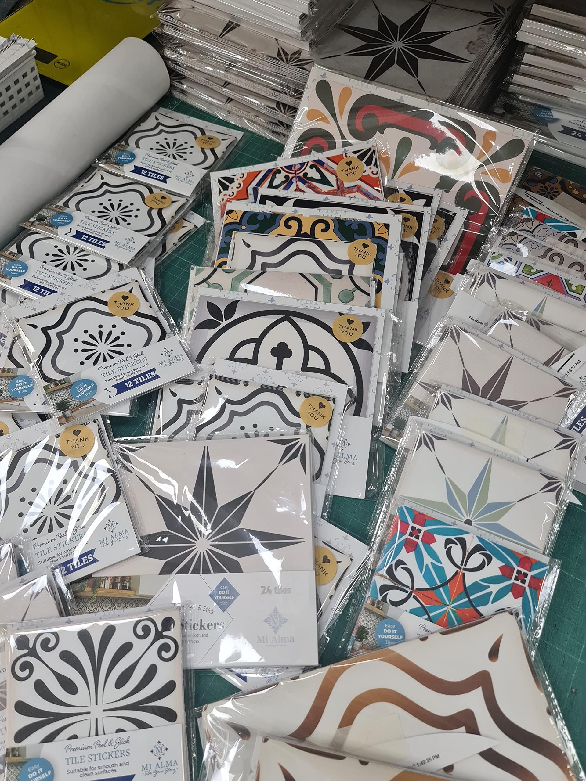 Sample Mi Alma Tile Stickers 4 Units Random Size Peel and Stick