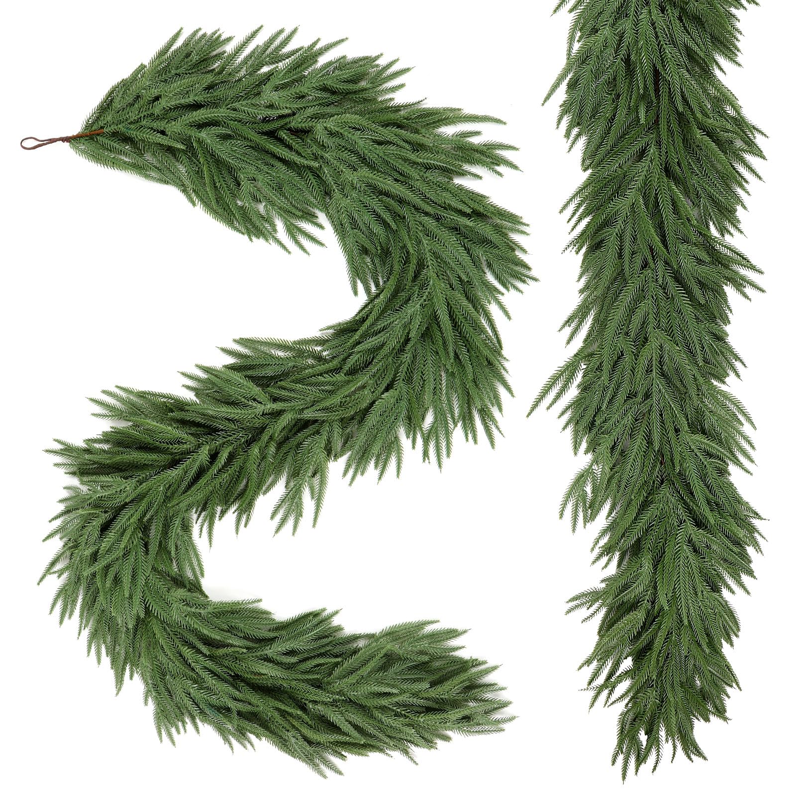 Alupssuc 100% PE Guirlande de Noël 2 pièces 2,7m,Intérieur et Extérieur | décorations de Noël réalistes pour cheminée, escalier,Verte(9FT/270cm)