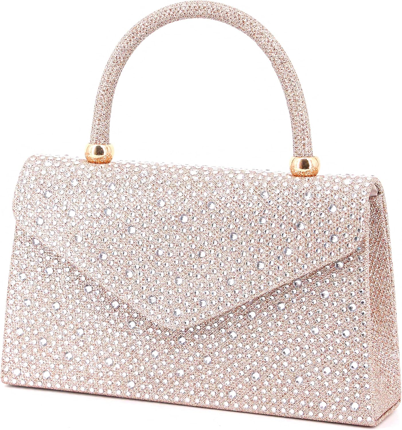 Naimo Shiny Crystal Evening Clutch Bag Top Handle Handbag Crossbody Shoulder Bag Wedding Party Bride Purse