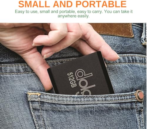 Image of Dolgix 512GB SSD Gen-2 Mini Portable External SSD Ultra High Speed, USB-Type-C 3.2 & for Windows, MAC, Smart Phone, 3 Years Warranty, Made in India