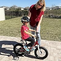 Vista 8 de RoyalBaby Ruedas de entrenamiento para bicicletas de niños de 12 pulgadas, soportes de acero resistentes y neumáticos de goma silenciosos, Negro