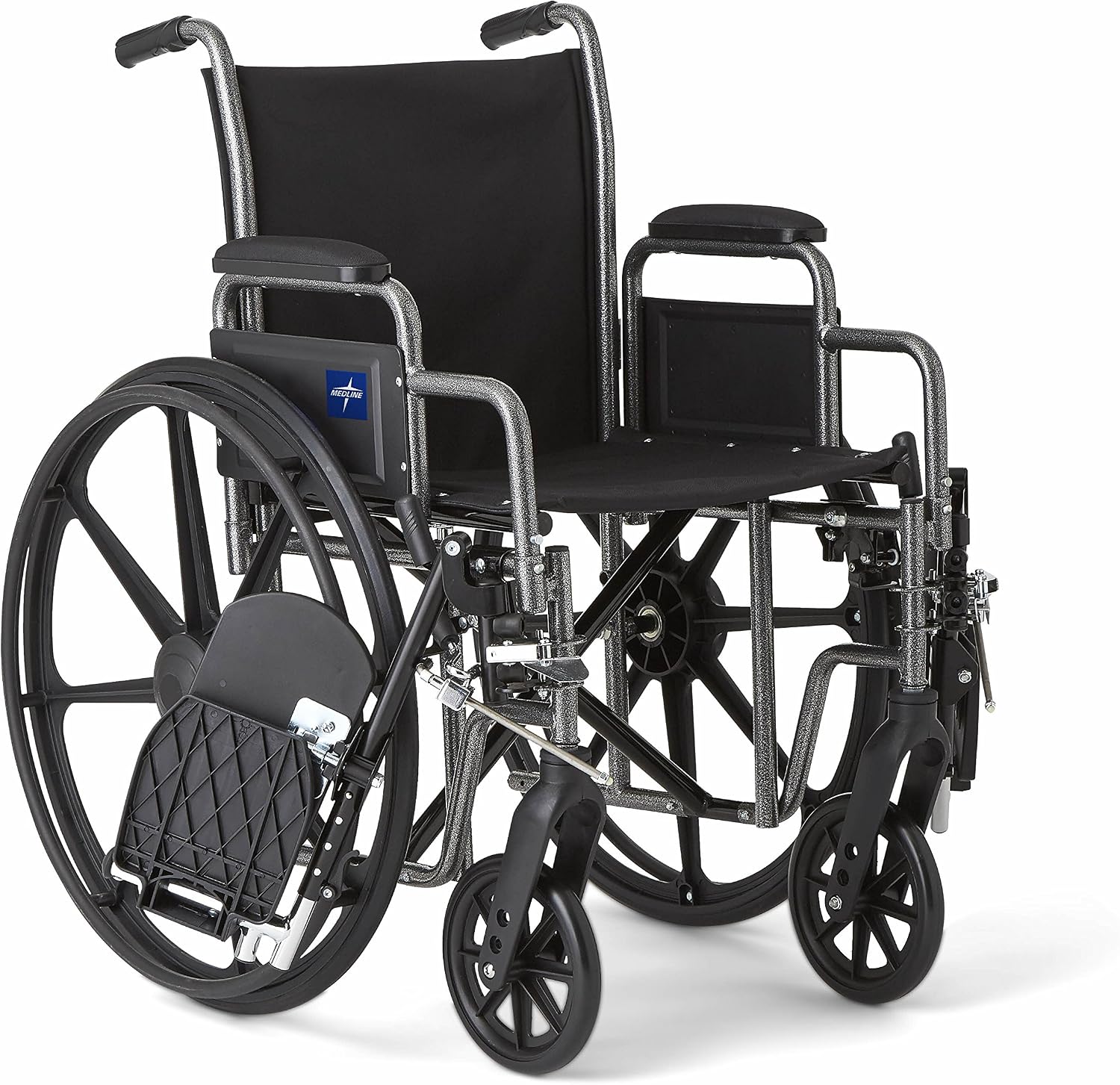 Medline Comfort Driven Wheelchair with Removable Desk Arms and Elevating Leg Rests, 18” Seat