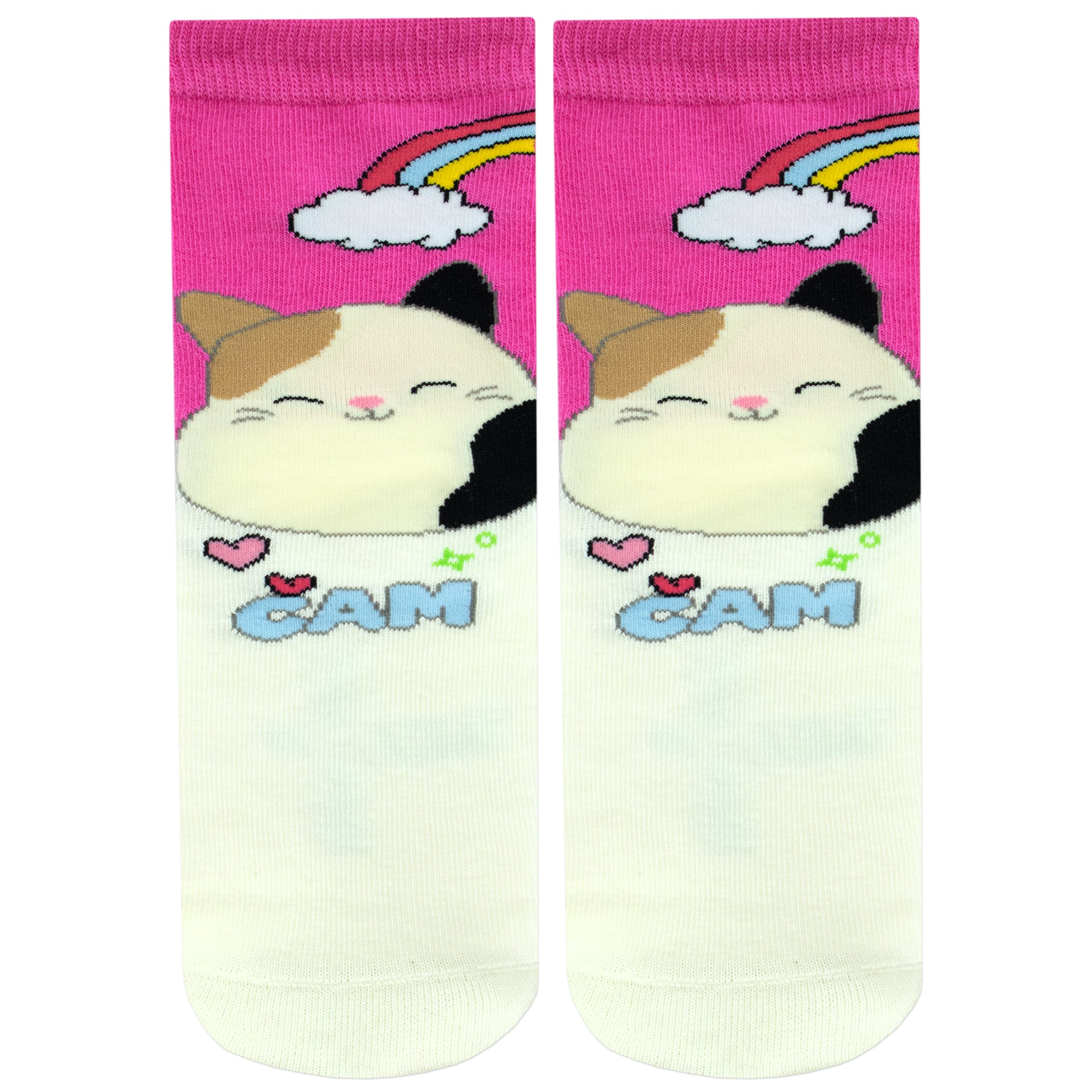 Squishmallows Socks | 3-pak Dziecięcych Skarpetek z Bawełny | Skarpetki Squish Squad dla Dziewcząt, 3 Sztuki