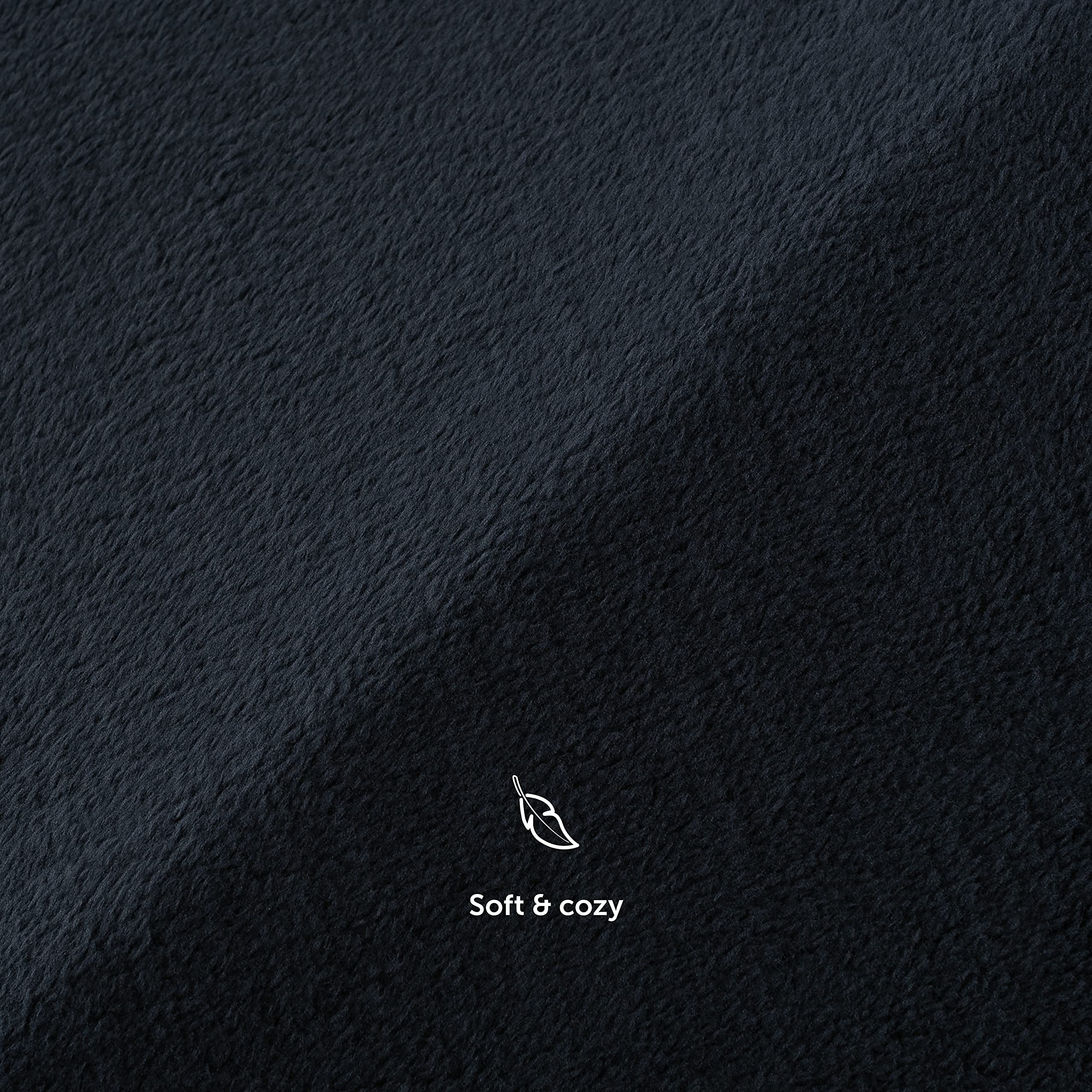 Blumtal Ropa de Cama de 200 x 260 cm y 2 Fundas de Almohada de 40 x 80 cm, Lujosa, Supersuave, Ropa de Cama de Invierno, Ropa de Cama de Felpa Transpirable, Azul océano Oscuro, Azul