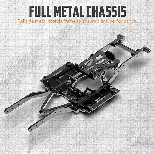 Miniatura 7 de RACENT 1/24 RC Crawler 4WD Todo Terreno RC Monster Truck de Escalada de Roca con Luz LED Impermeable Grado Pasatiempo Juguetes con 4 Baterías para