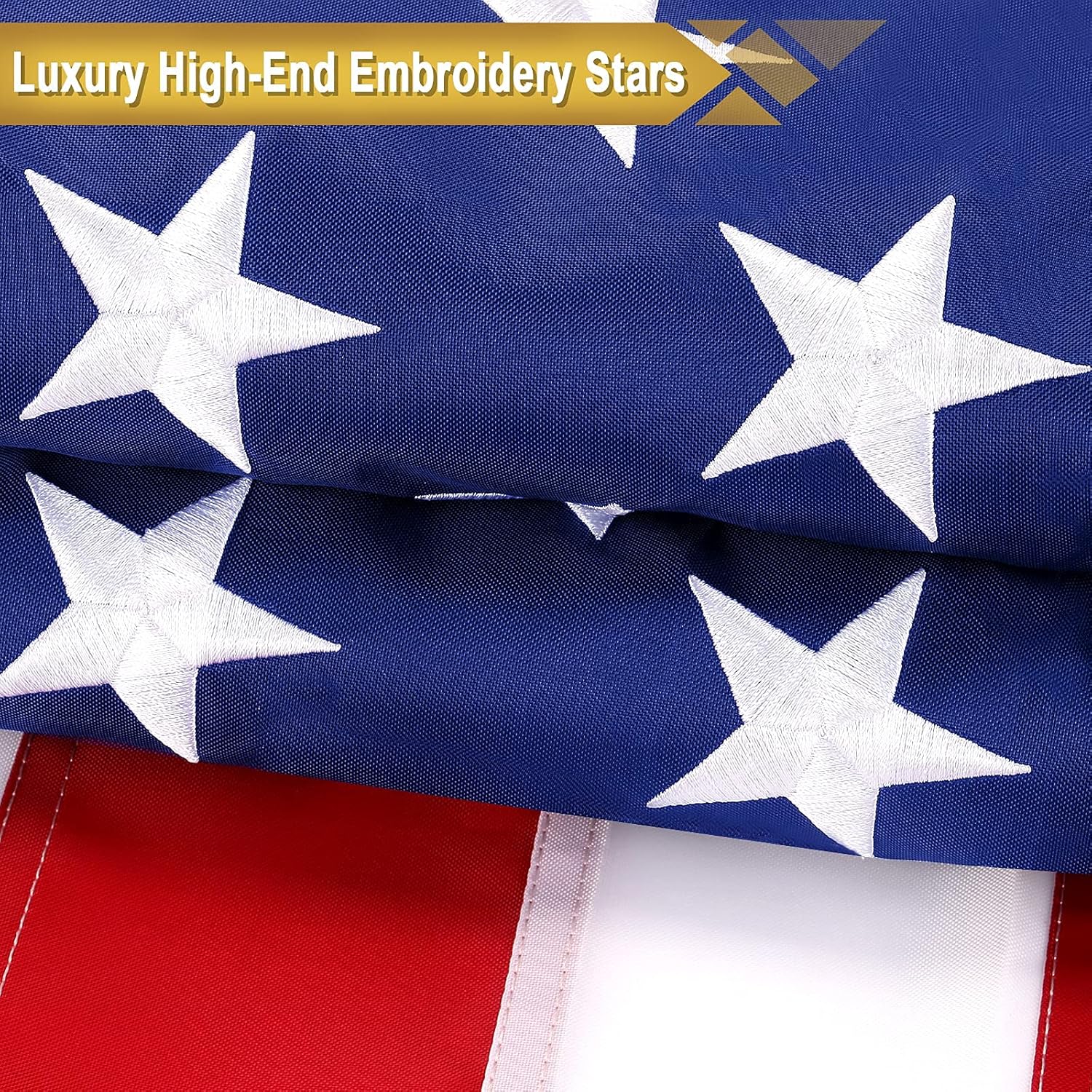 TOPFLAGS American Flag 4x6 FT Outdoor Heavy Duty - Superior US Flag 4x6 Feet, American Flags for Outside, Superior USA Flag with Beautiful Embroidered Stars, Sewn Stripes and Brass Grommets - Image 2