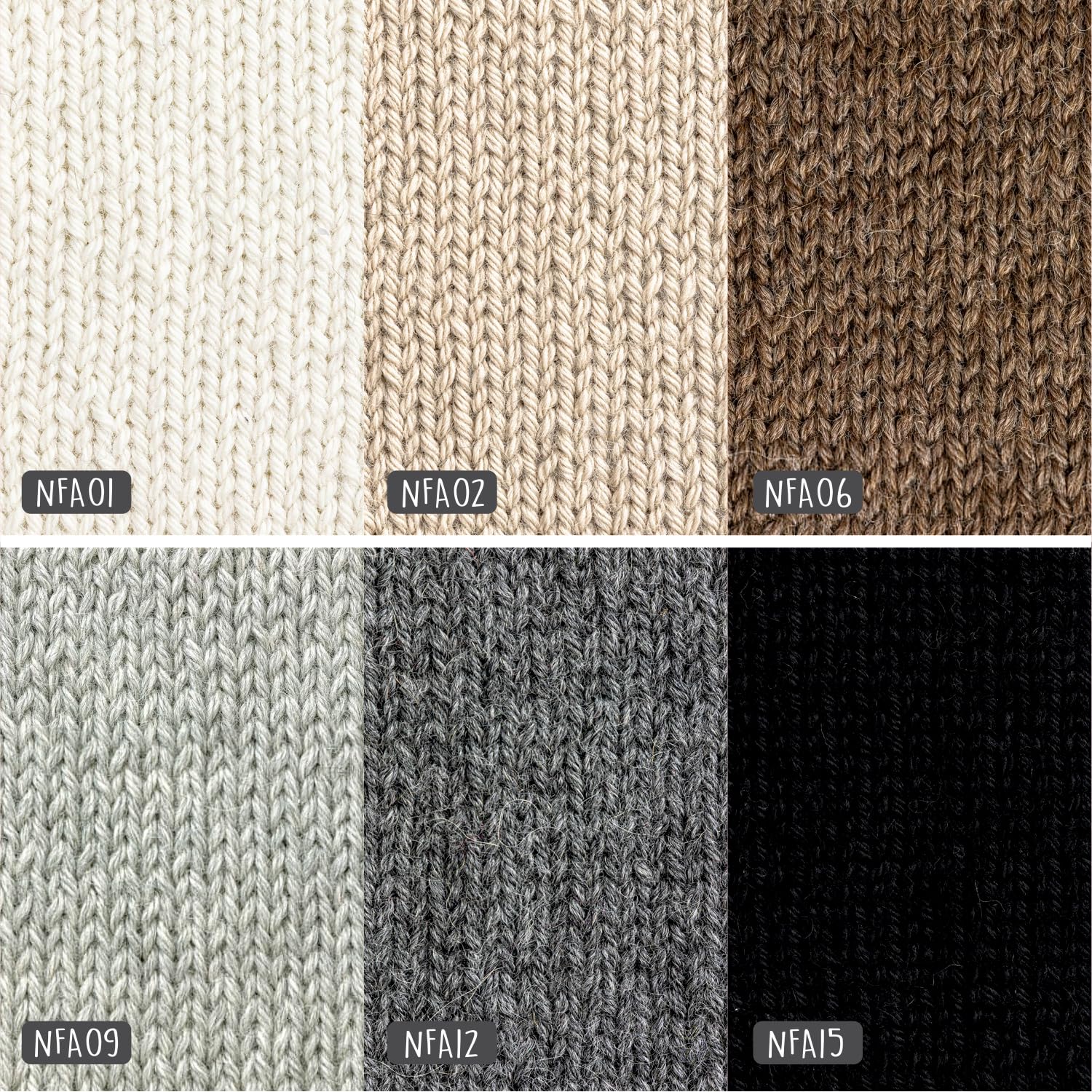 HANSA-FARM | 100% Baby Alpakawolle in 50+ Farben (kratzfrei) - 300g Set (6 x 50g) - weiche Alpaka Wolle zum Stricken & Häkeln in 6 Garnstärken by Hansa-Farm - Schwarz
