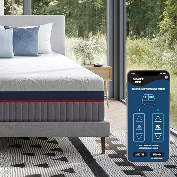 IZONE Smart Mattress, Dual-Sided Adjustable, Plush to Firm, Personalized Lumbar Support for Couples, Compatible with Adjustable Bases, 100-Night Trial 14-Inch, Queen U.S. Standard