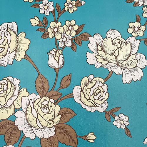 Miniatura 6 de Revestimiento de estante floral de peonía vintage de 17.7 x 177 pulgadas, fácil de instalar, forro de cajón de almacenamiento, papel para refrescar