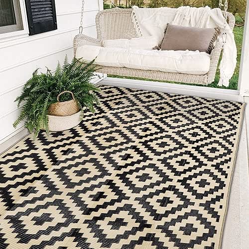 SAND MINE Waterproof Outdoor Rug 5x8 ft, Plastic Reversible Rug,