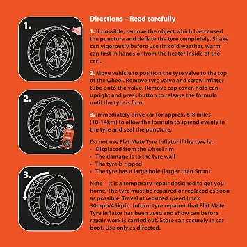 CarPlan Flat Mate - Medium Tyre 400 ml - Emergency Puncture Repair Tyre Inflator