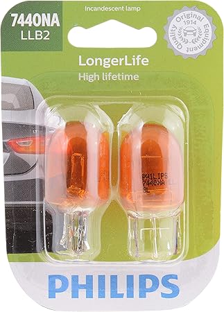 Philips 7440NA LongerLife Miniature Bulb, 2 Pack