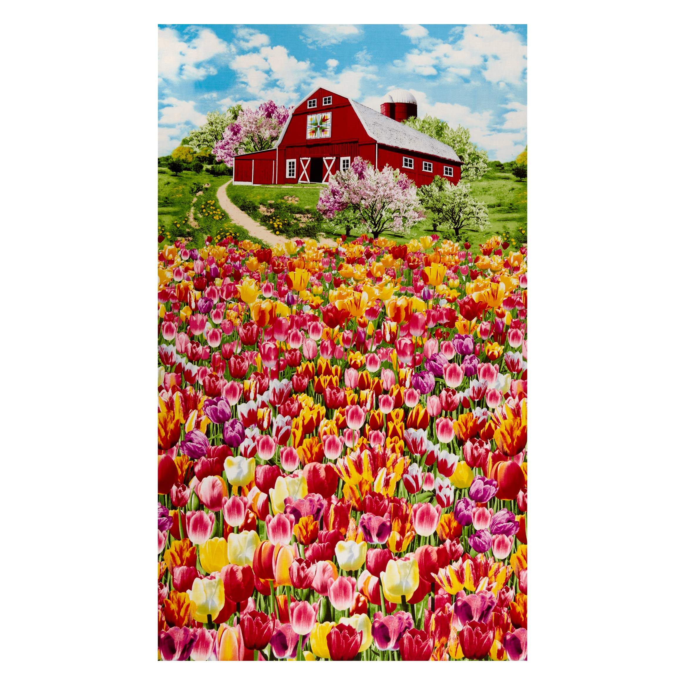 Timeless Treasures Tulip Farm 24'' Panel Multi Quilt Fabric