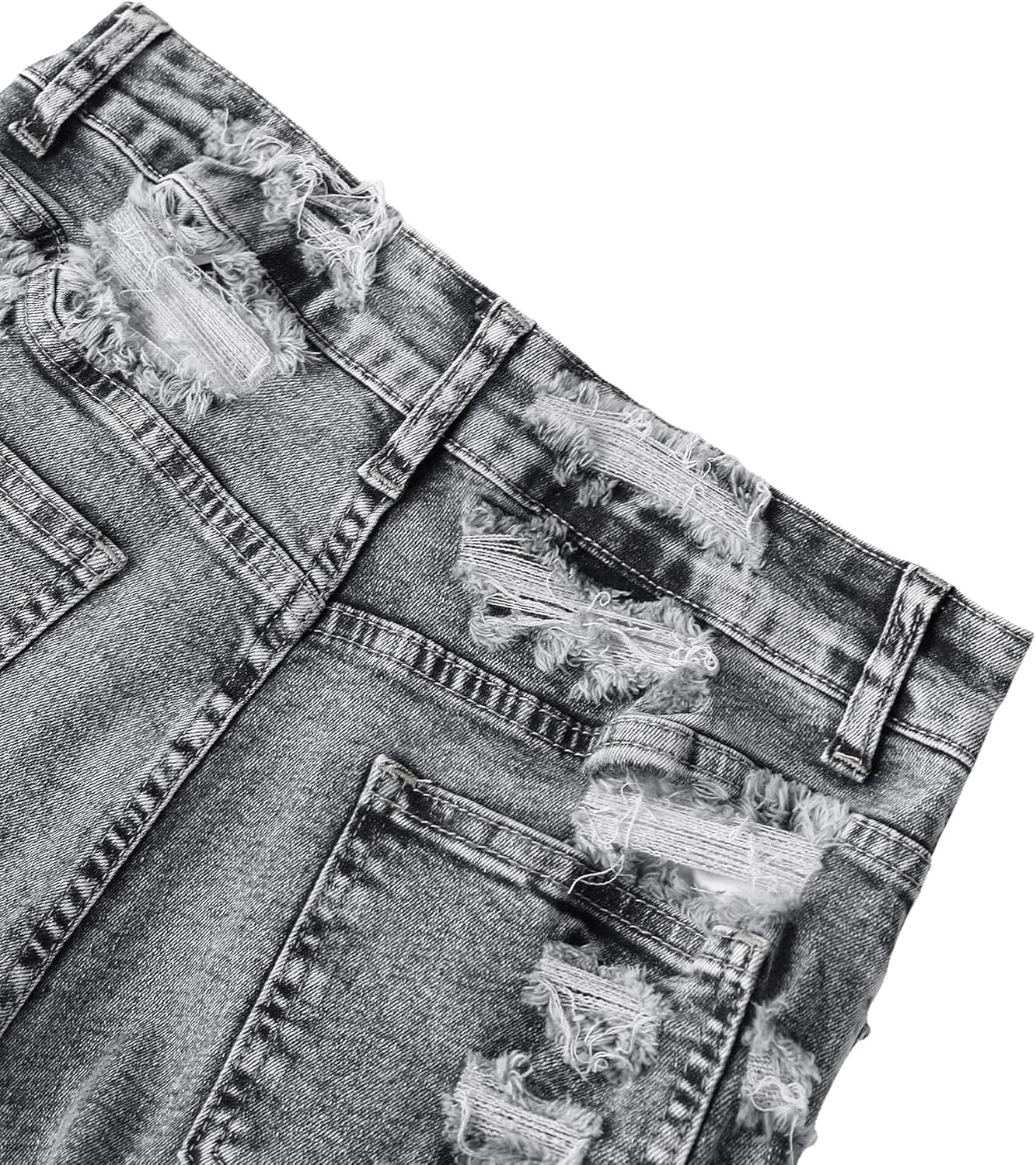 SOFIA'S CHOICE Women's Ripped Distressed Denim Shorts High Waisted Stretchy Skinny Mini Jean Shorts - Image 5