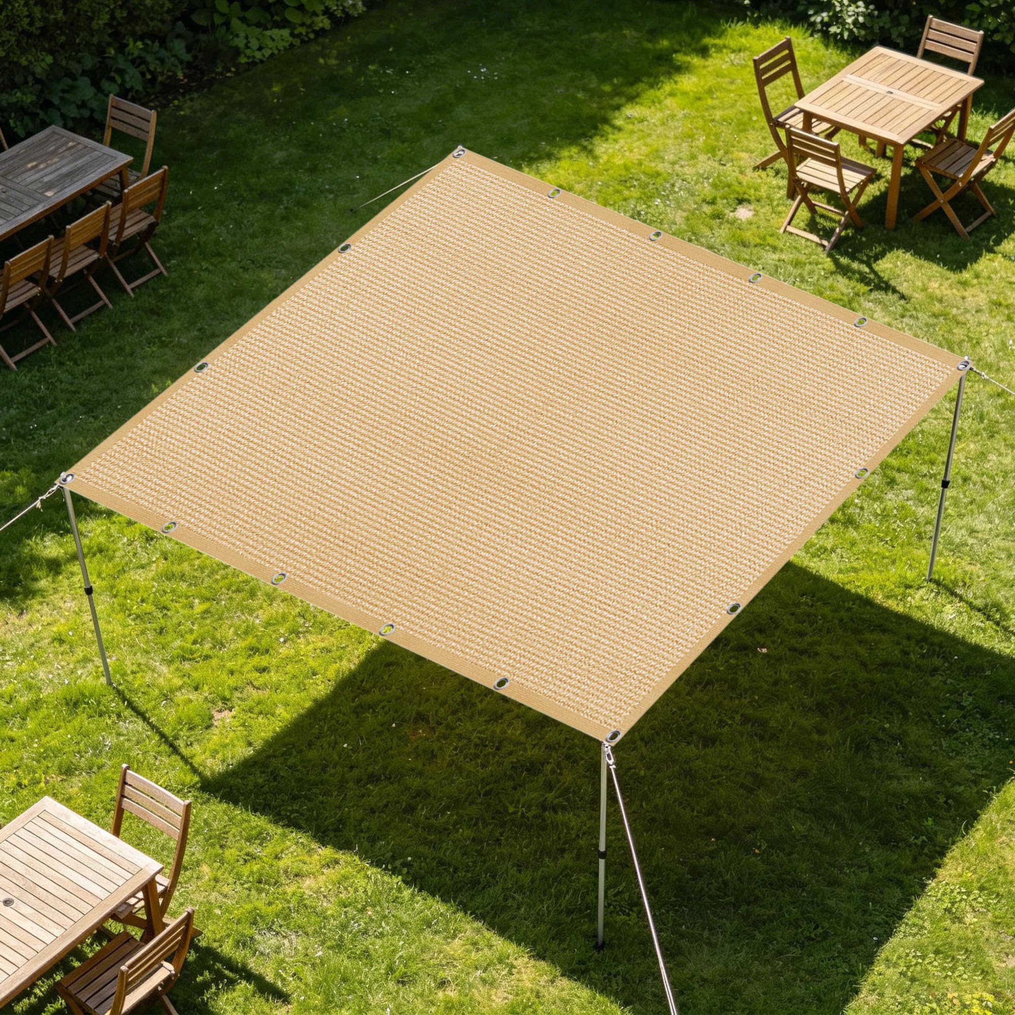 Voile d'ombrage pour potager et serre jaune sable 2x4,5 m perméable au vent