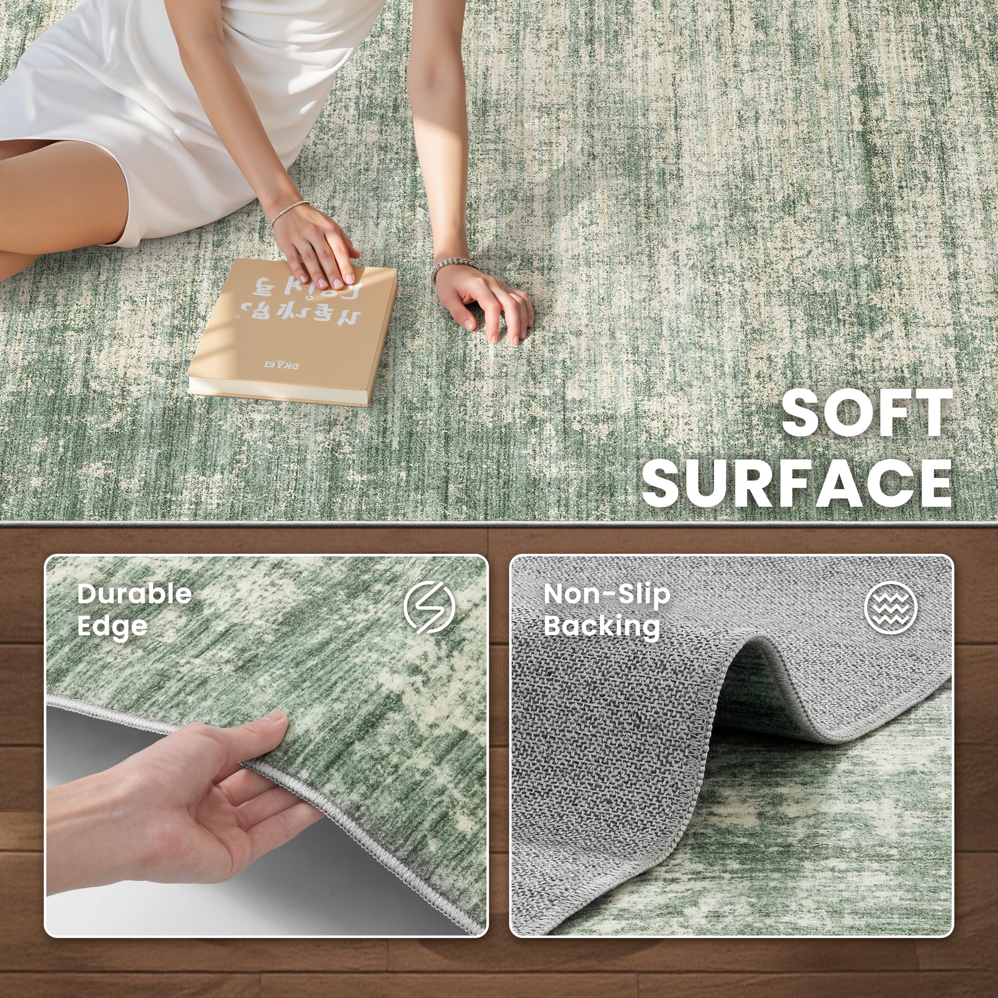 Amazon.com: zesthome 6x9 Rugs for Living Room, Neutral Abstract