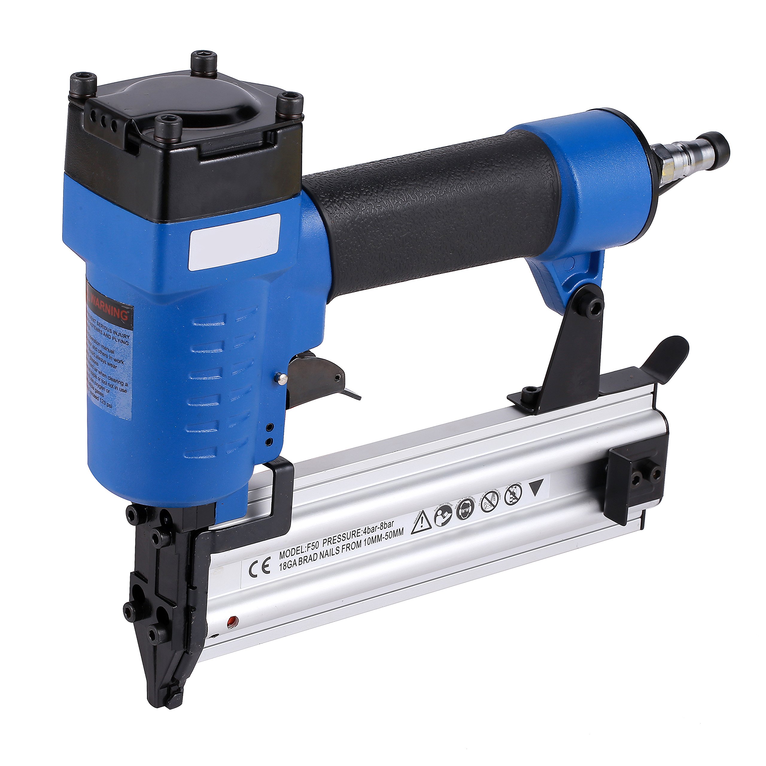Brad Nailer Gun 2 in 1 Multifunction Air Woodworking Nail Gun14 Gauge 3/4 Inch to 2 Inch Orange (F50 Blue)