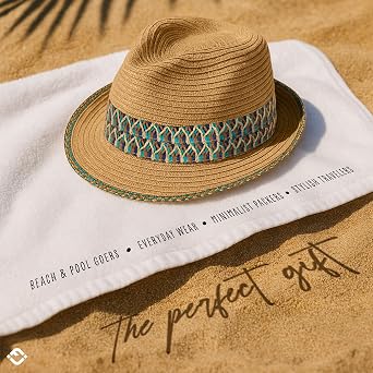 Funky Junque Short Brim Fedora Packable Sun Hat for Women