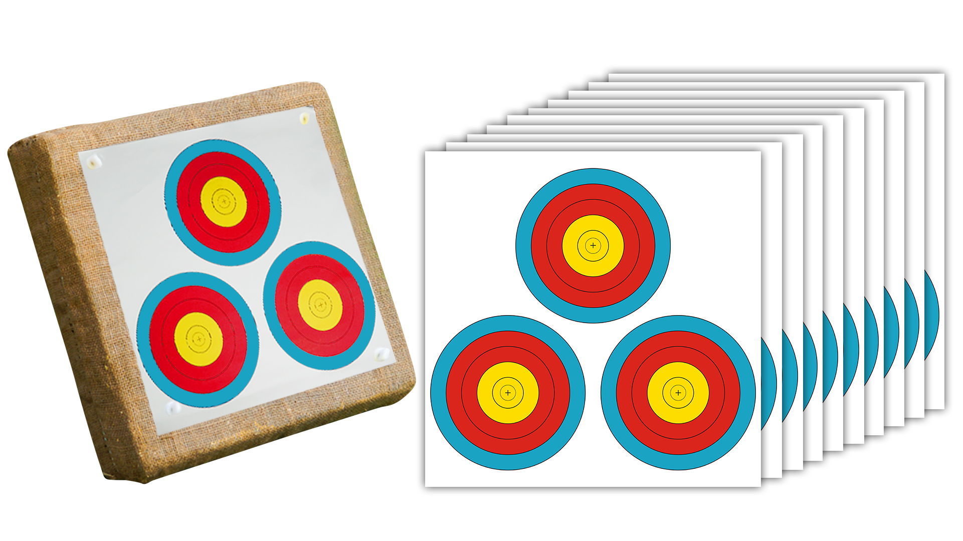Kids Archery Set With Target Stand THREE ARCHERS 30 Pcs Vertical 3 Spot ...