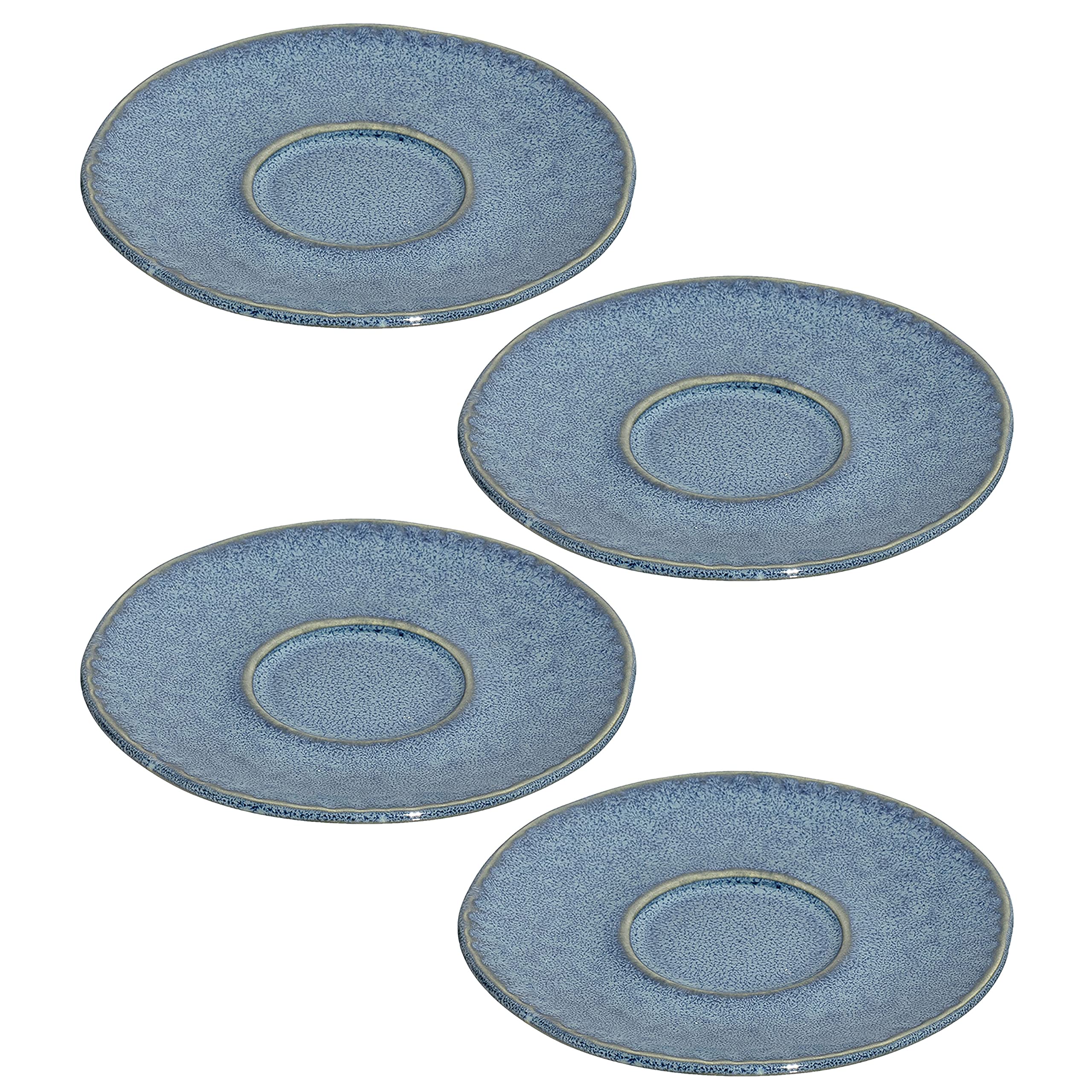 Lot de 4 soucoupes en faïence bleue Leonardo Matera 018603 haut de gamme