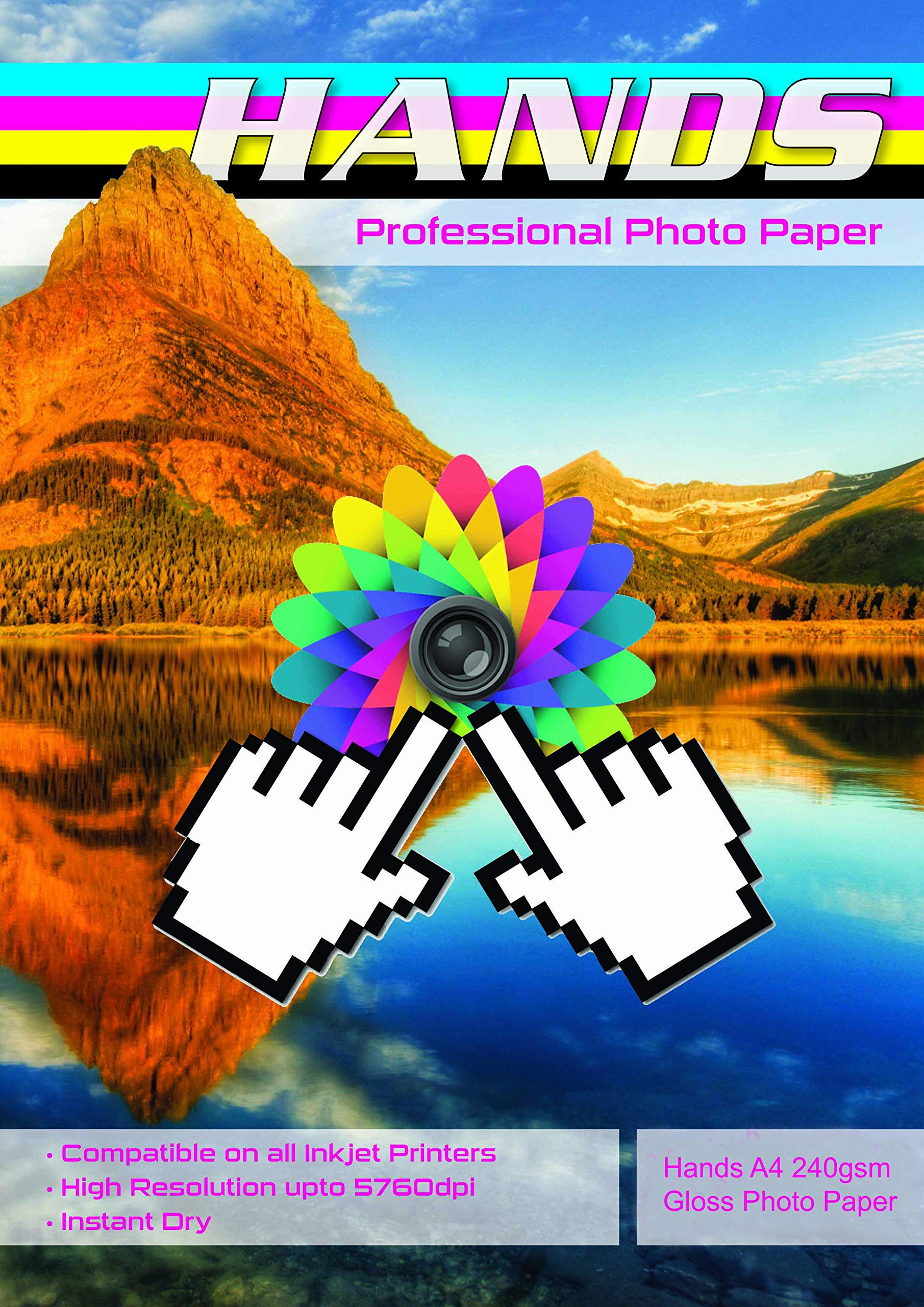 Hands - Carta fotografica professionale, formato A4, 240 g/m², lucida, 400 fogli