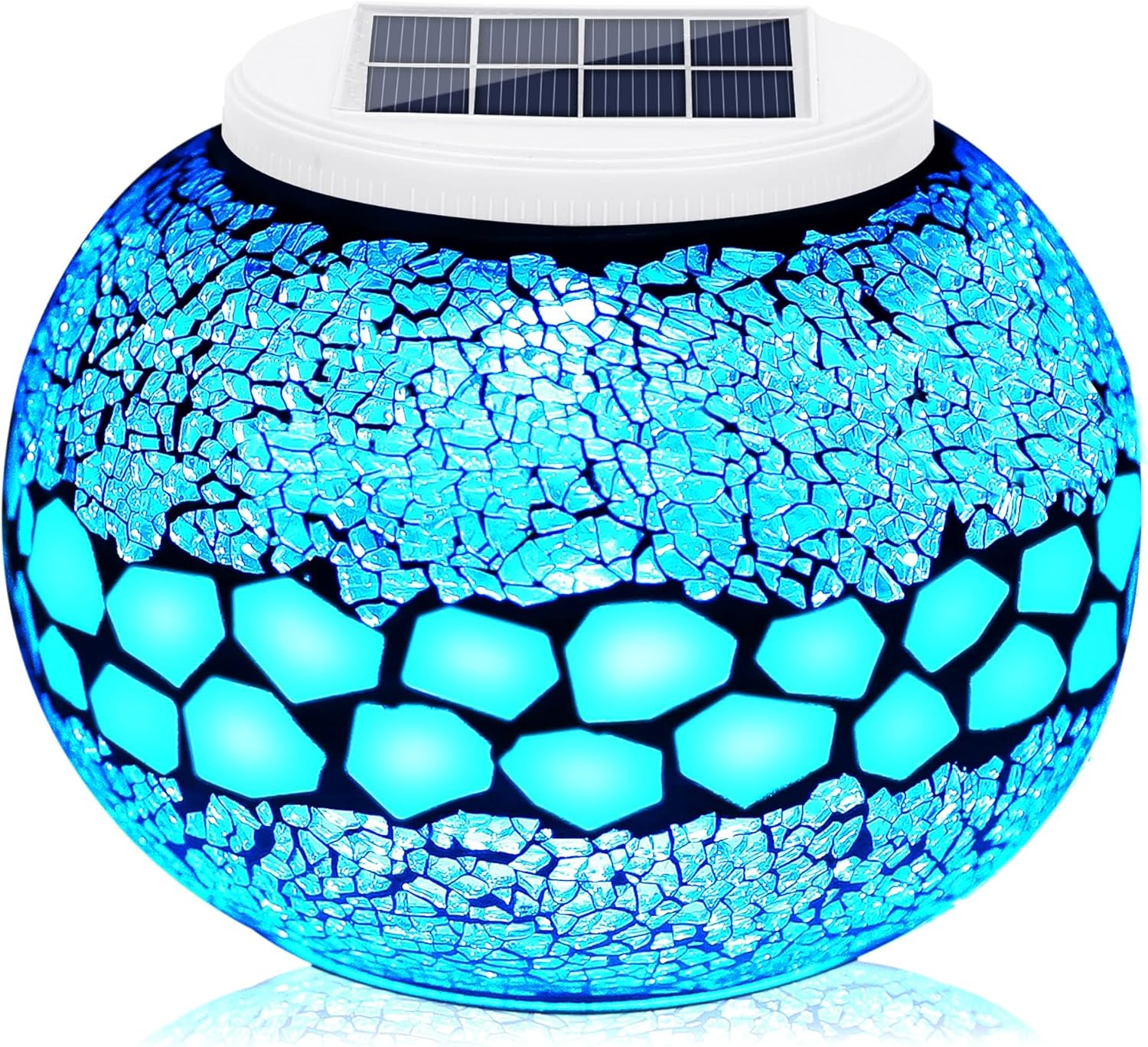 Solar Garden Ball Light Decor, Mosaic Color Changing Solar Table Light, Night Light for Garden, Patio, Party, Yard, Outdoor & Indoor Solar Lights Decorative, Ideal Gift - - 