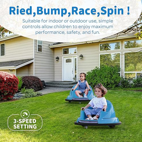 Miniatura 7 de ROOMTEC Auto parachoques para niños pequeños de 1 a 3 años, auto parachoques de 12 V con control remoto, certificado de seguridad, luces