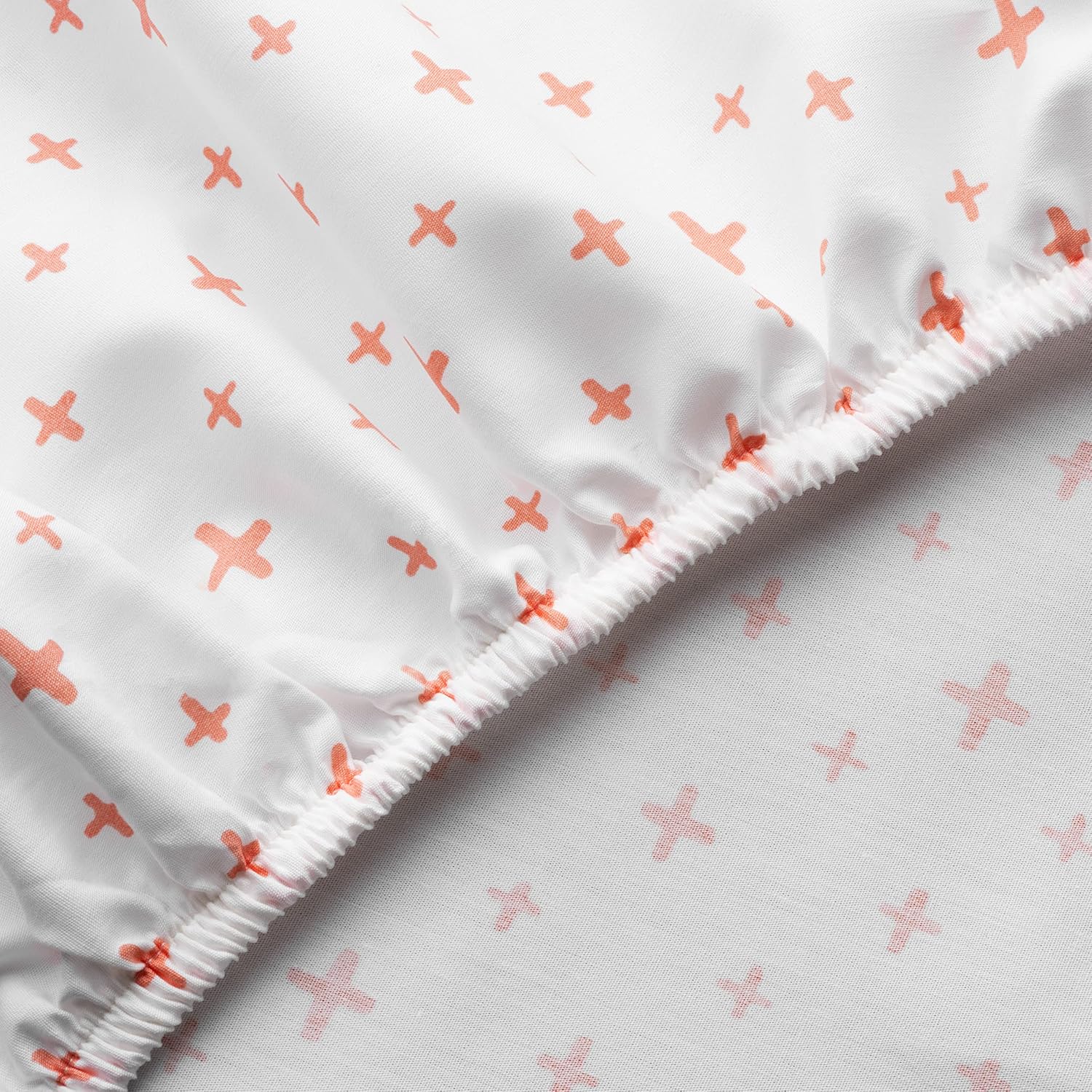 WELSPUN BASICS Cora 100% Cotton Percale Printed Sheet Set | Full | Coral Red | Classic Percale Weave | Luxuriously Soft | Durable Bed Sheet Set | Oeko-Tex Certified | Made in Green