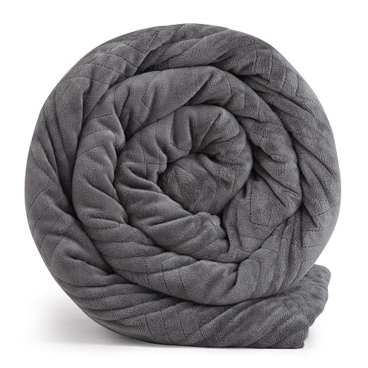 Hush Blankets Classic Weighted Blanket with Duvet Cover - Calm Sleeping for Adult and Kids - 15 lb Twin (60x80), Gray (Classic Twin 15 lb)
