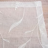 Vista 6 de VOGOL - Volante de bolsillo con diseño liso para barra, cortinas transparentes para ventanas de la cocina, volantes con paneles bordados para Borlas