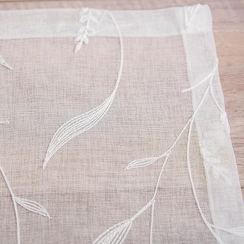 Miniatura 6 de VOGOL Cenefa transparente con bolsillo para cortinero, cenefa lisa para cortinas de cocina para ventanas, paneles de cortina bordados para