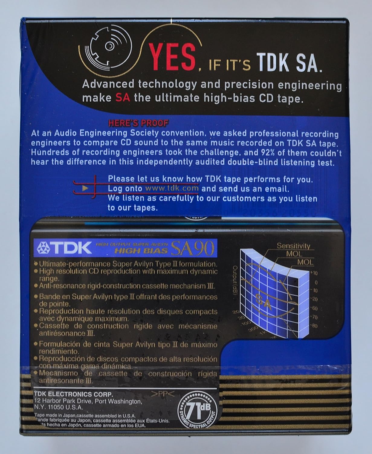 TDK SA90 High Bias CD Super Avilyn Type II Audio Cassette Tapes - Pack of 10