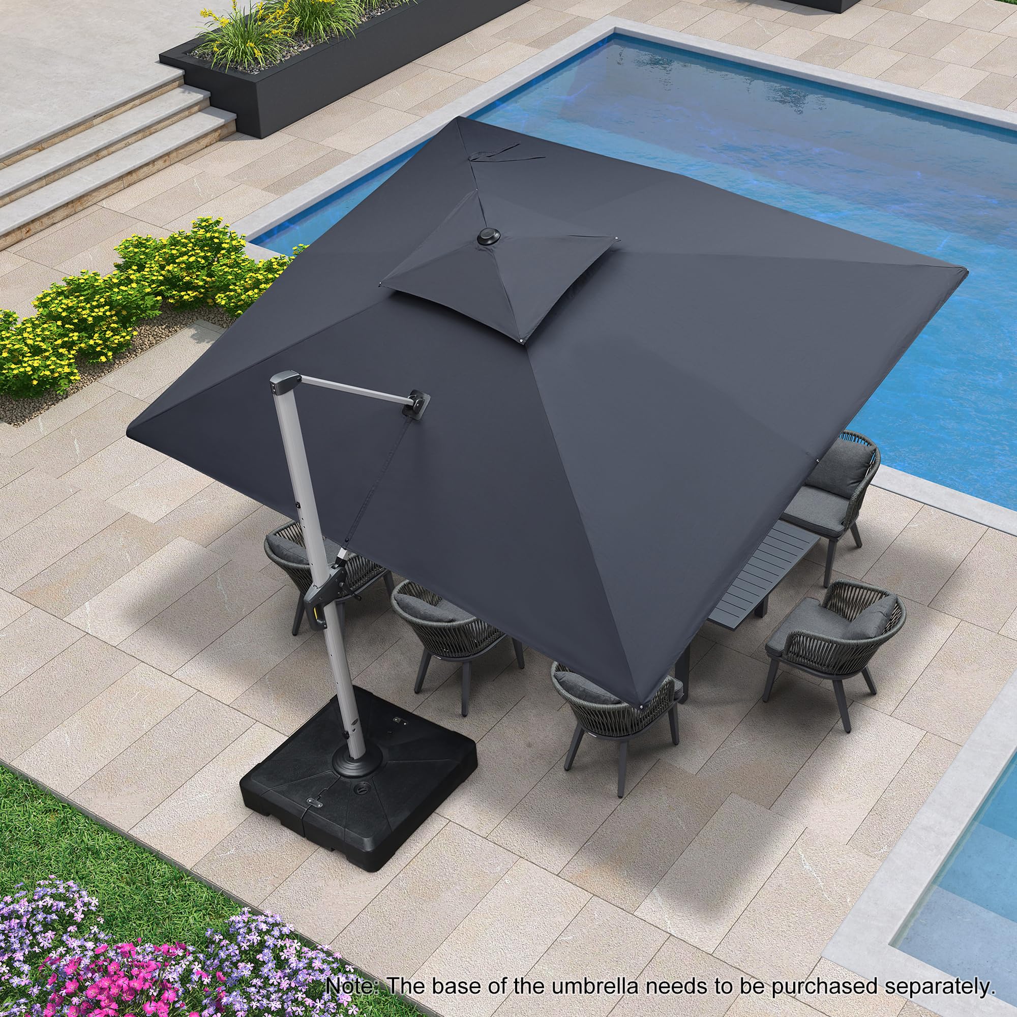 aluminum pole for patio umbrella Aluminum Pole Pagoda Patio Umbrella -DuluxYellow White RP-16
