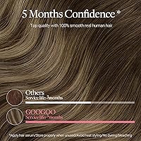 Vista 4 de GOO GOO - Extensiones de cabello humano natural y real con clip, extensiones de cabello Remy para mujer, 12 pulgadas, 3 onzas (85 g), 7