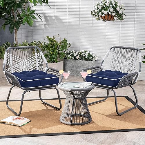 Miniatura 3 de Favoyard Cojines de patio de 19 x 19 pulgadas, para interiores y exteriores, resistentes al agua, para muebles de patio, color sólido por 3 años,