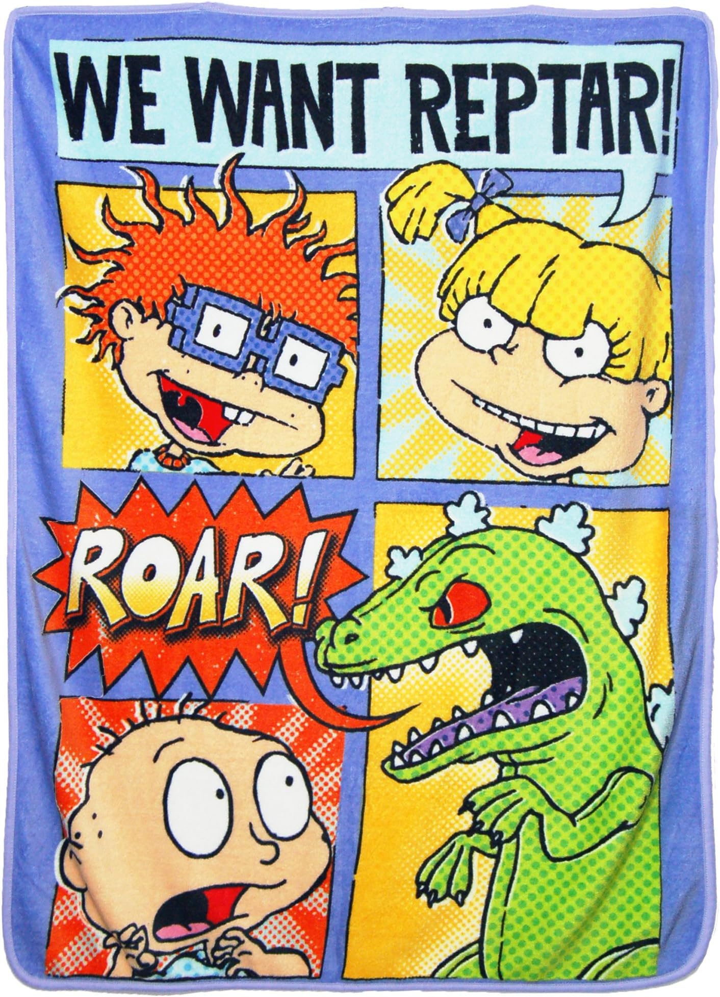 Nickelodeon's Rugrats Nick Rewind, Comic Strip Rugrats" Micro Raschel Throw Blanket, 46" x 60", Multi Color