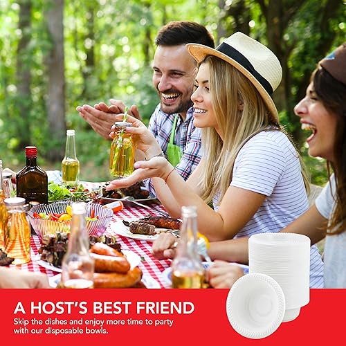 Miniatura 7 de Stock Your Home 800 cuencos de plástico blanco de 12 onzas, paquete a granel de pequeños cuencos desechables de plástico para postres, helados,