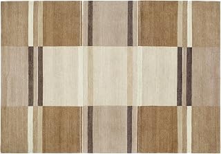 Santa Piazza handgeknüpfter echter original Nepal Wollteppich Naturfaser Kurzflor Seide in Multicolor Grau Dunkelgrau Größe: 140x200 cm Diele, Esszim