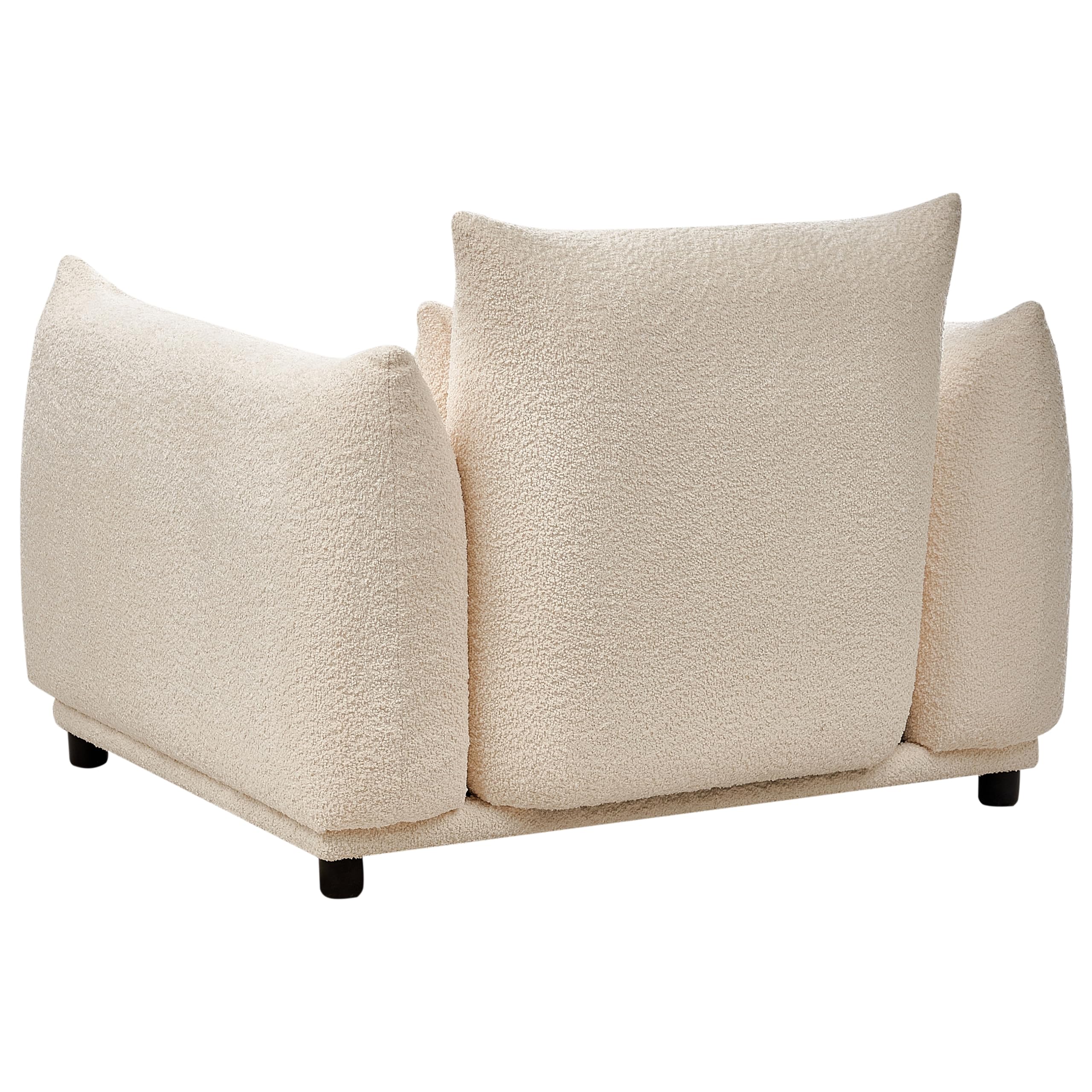 Beliani Sessel Bouclé Creme weiß mit schwarzen Beinen gepolstert niedriges Design Jamsa