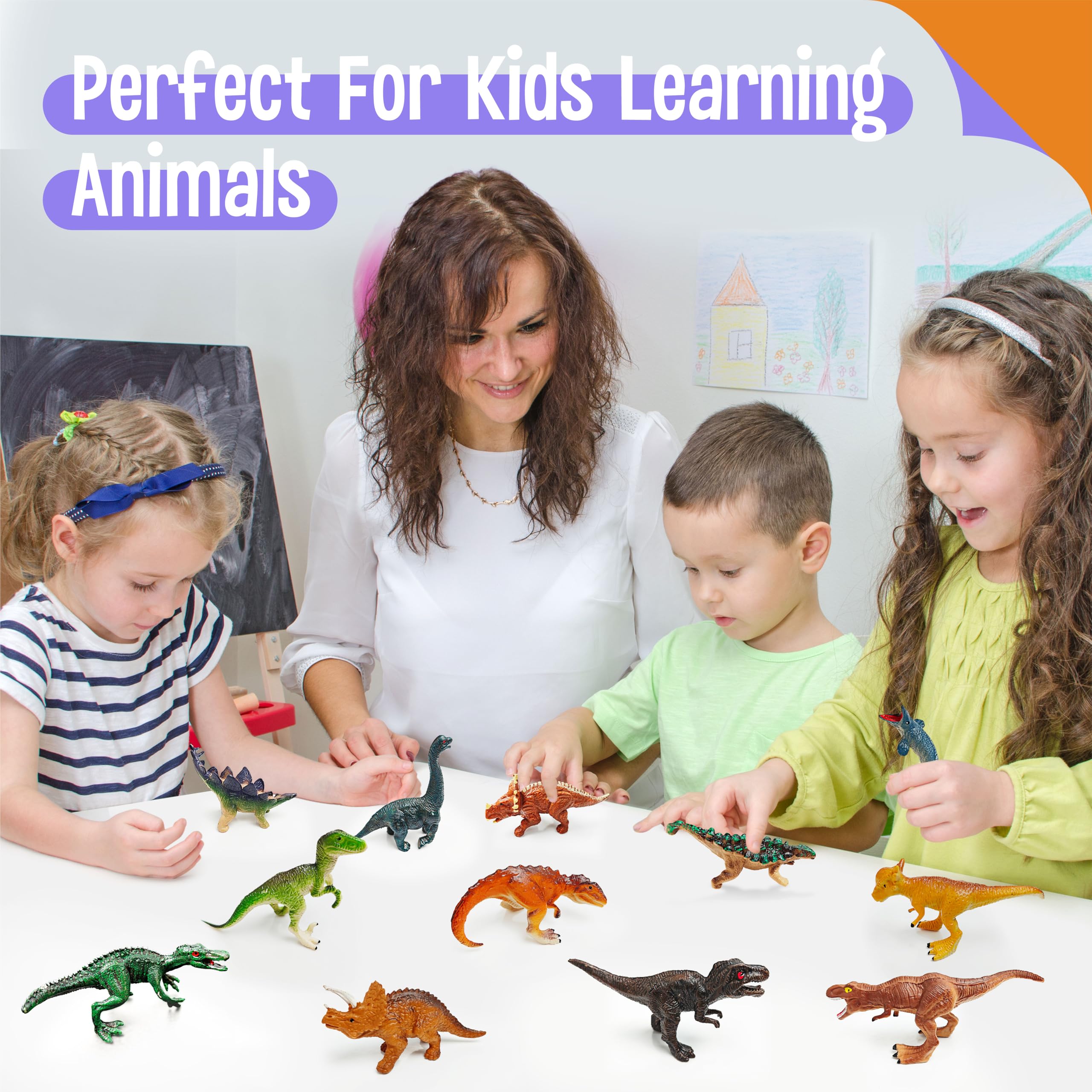 12 Figurines De Dinosaures Pour Enfants, Jouets D'animaux En Plastique, Minuscules Figurines De Dinosaures Portables, Ensemble De Jeu Montessori, Jeu éducatif Pour L'école Maternelle à La Maison, Les