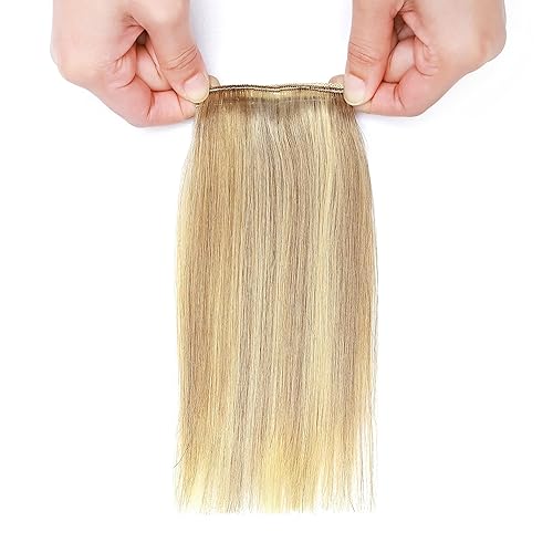 Miniatura 9 de S-noilite Extensiones de cabello humano con pinzas, 2 unidades, 8 pulgadas, extensiones de cabello humano corto que añaden volumen extra grueso,