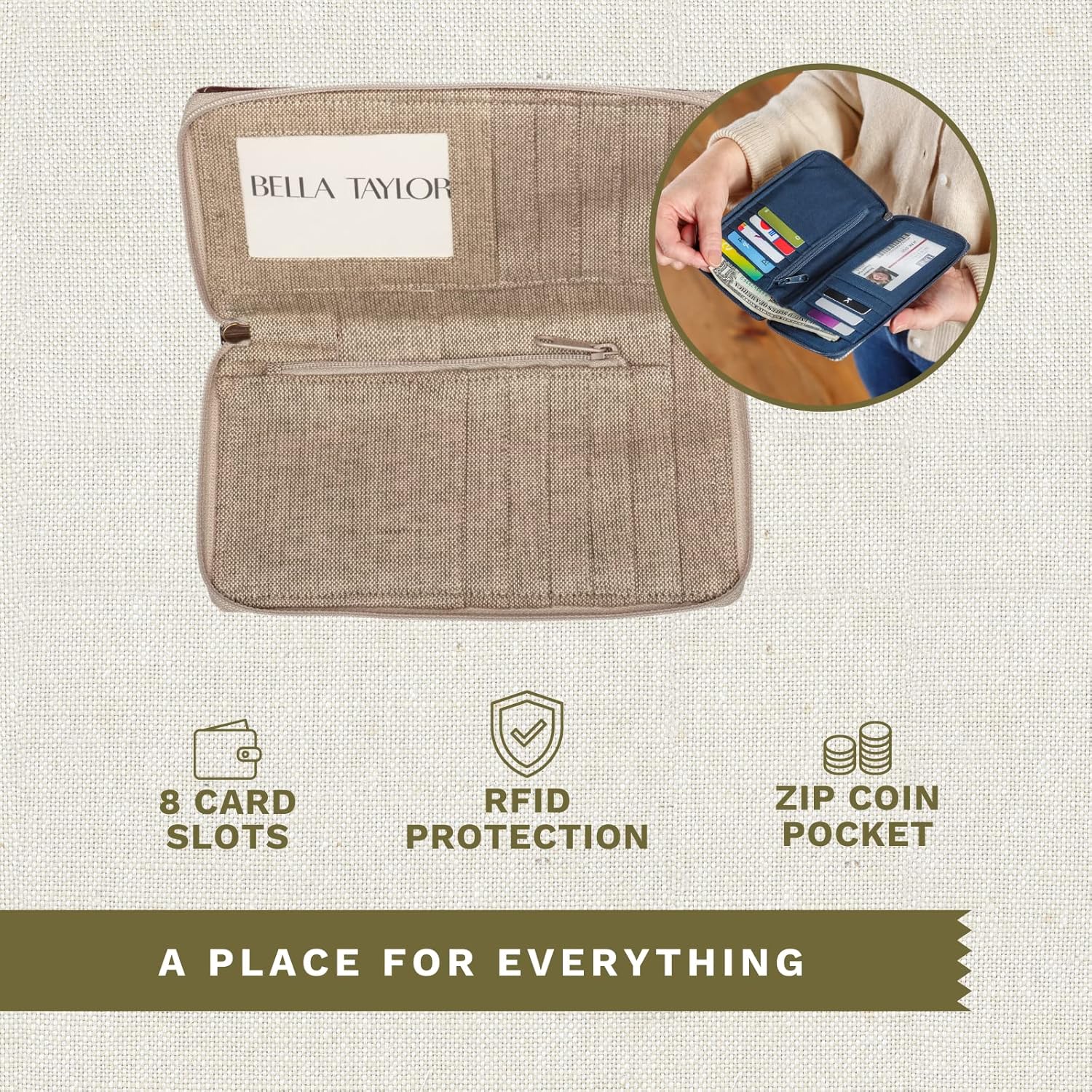 Bella Taylor Cell Phone Wristlet Wallet for Women with Smartphone Pocket and RFID Protection - Image 7