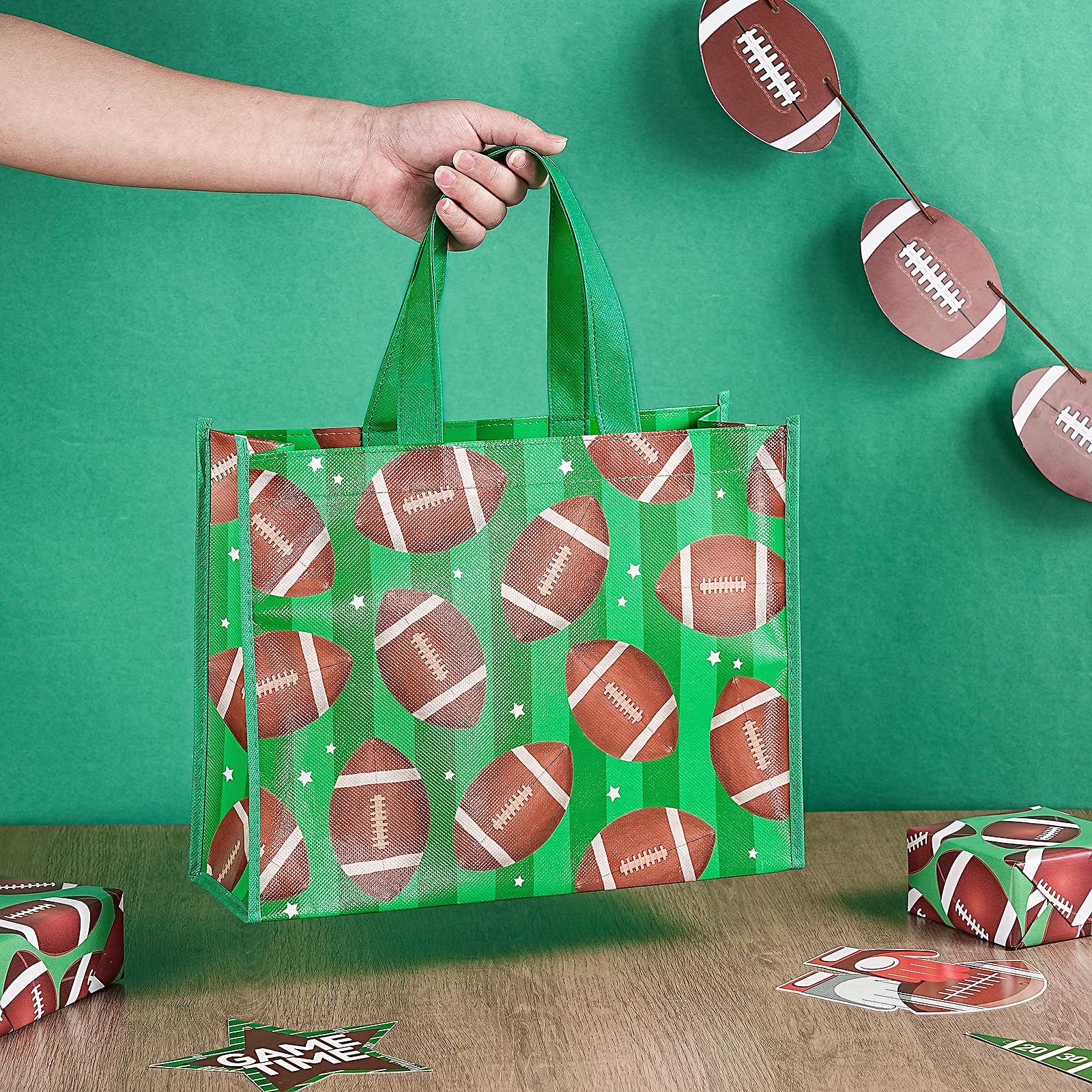 Loveinside 13" Large Sports Reusable Gift Bag, Recycled Party Favor Gift Bag for Kids Boys, Birthday, 13" x 5" x 10", 1 Pcs
