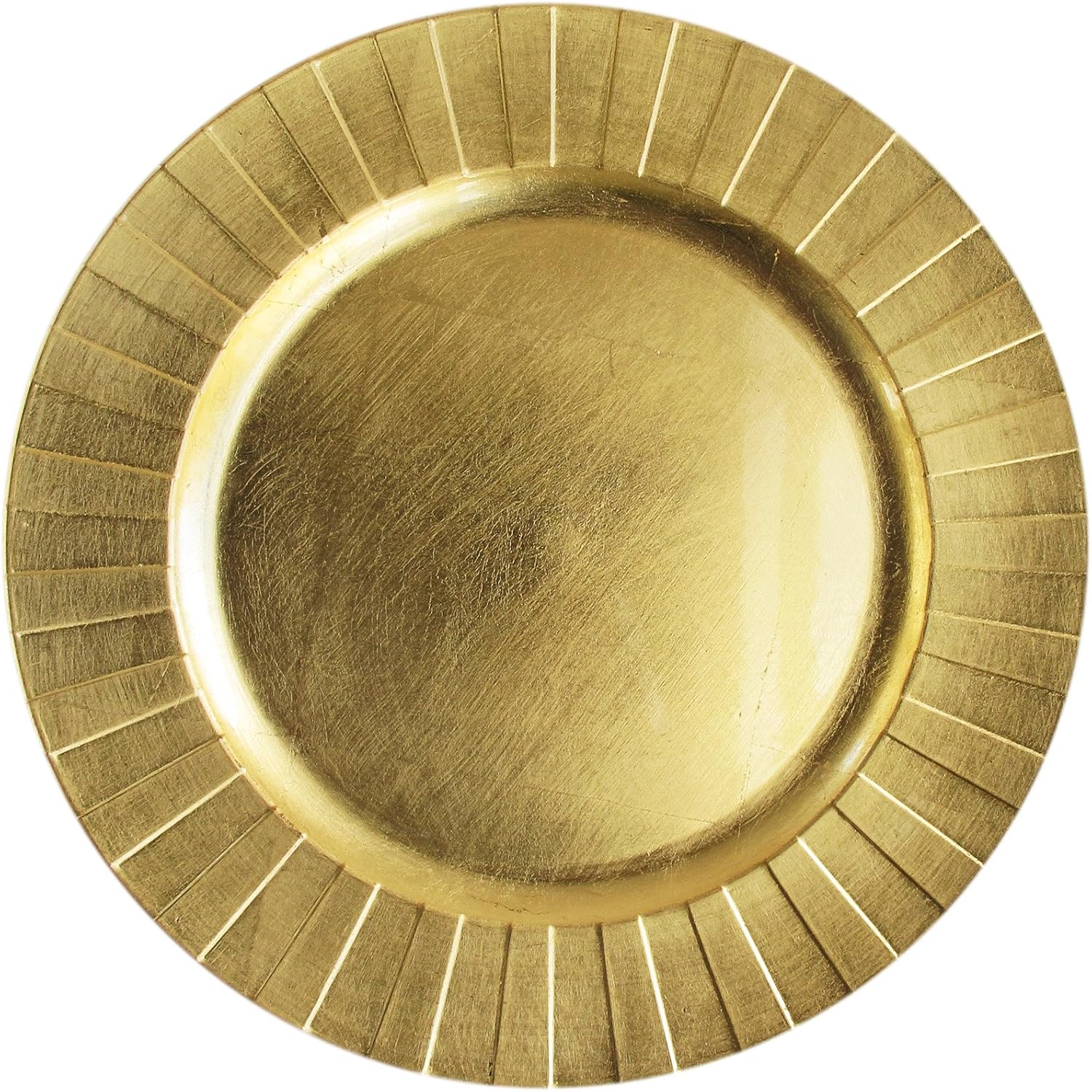Charge It by Jay Burst Charger Plate 13” Decorative Melamine Service Plate for Home, Professional Dining, Perfect for Upscale Events, Dinner Parties, Weddings, Banquets, Catering, 1 Piece, Silver